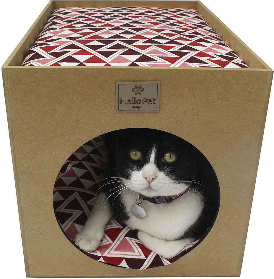 Cama Interativa Barcelona Vermelha para Gatos - Tam. Único