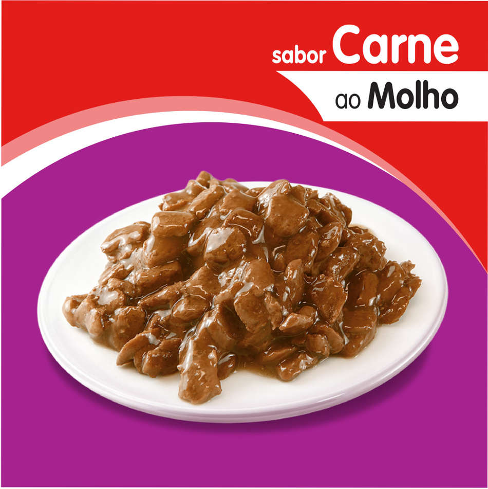 Kit Ração Úmida Whiskas Sachê Carne ao Molho para Gatos Adultos Sênior 7 + Anos - 40 Unidades