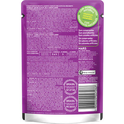 Ração Úmida Whiskas Sachê Carne Jelly para Gatos Filhotes