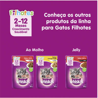 Ração Úmida Whiskas Sachê Carne Jelly para Gatos Filhotes