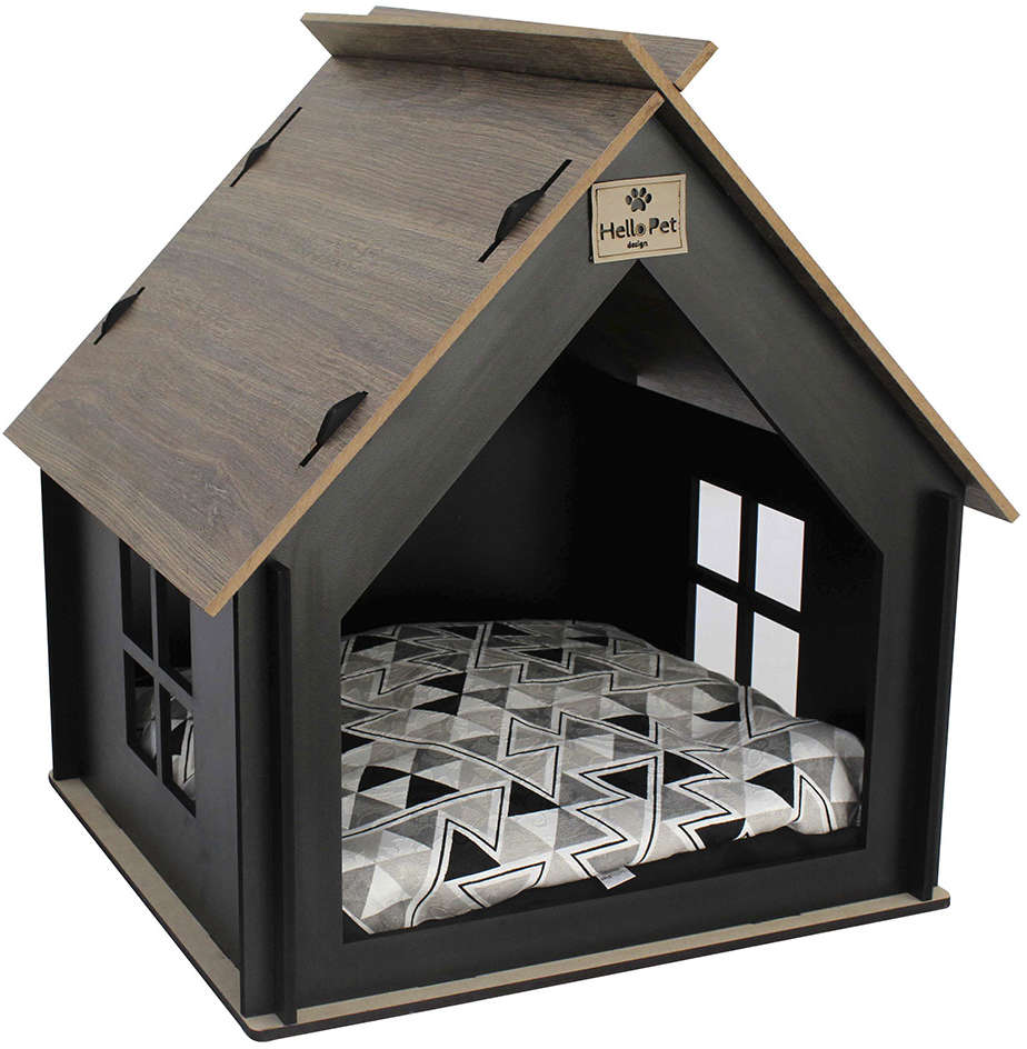 Casinha Barcelona Preto para Cães e Gatos - Tam. Único