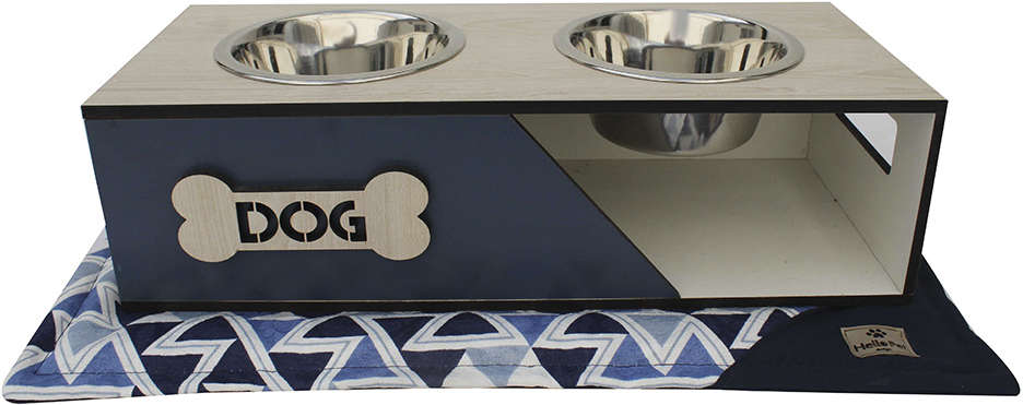 Comedouro Barcelona Azul para Cães e Gatos - Tam. M