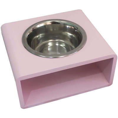 Comedouro Individual Modern Rosa para Cães e Gatos