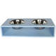 Comedouro Modern Duplo Azul Bebê para Cães e Gatos
