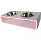 Comedouro Modern Duplo Rosa para Cães e Gatos