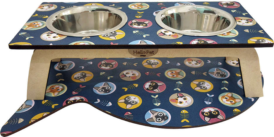 Comedouro Elevado Petit Gato para Cães e Gatos - Tam. M