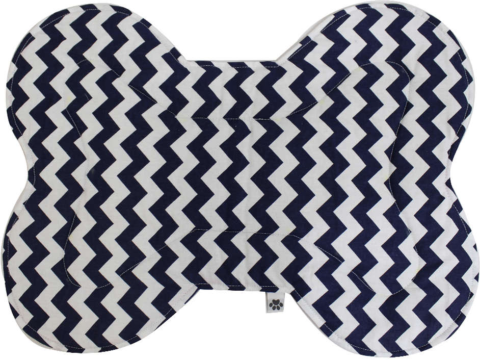 Jogo Americano Osso Chevron Marinho e Vermelho - Tam. Único