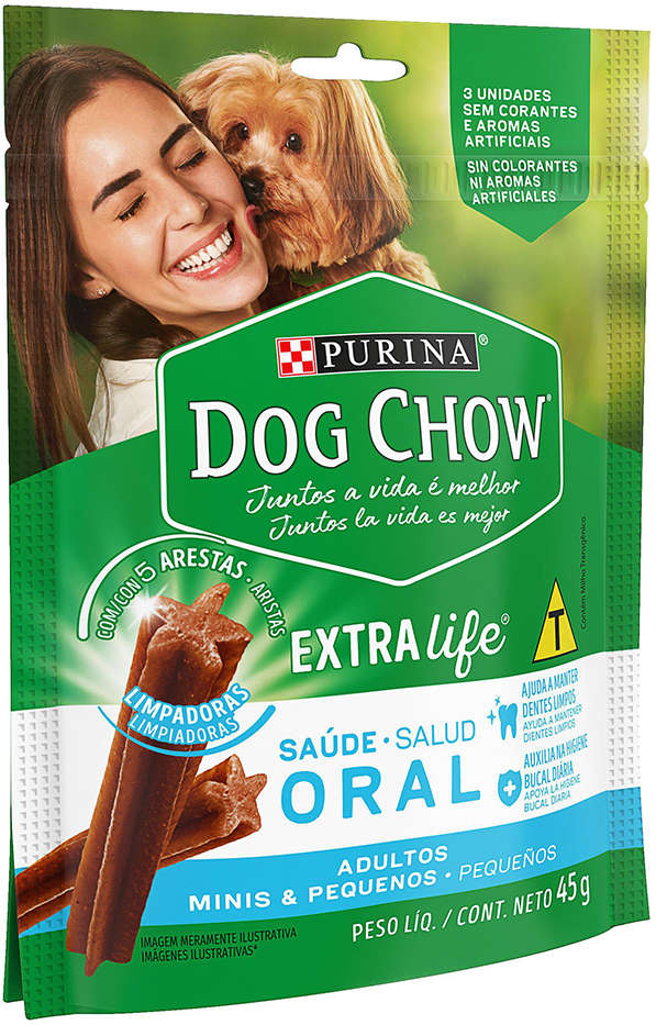 Petisco Purina Dog Chow Dog Chow para Cães Adultos Porte Mini e Pequeno Sabor Frango - 3 Unidades