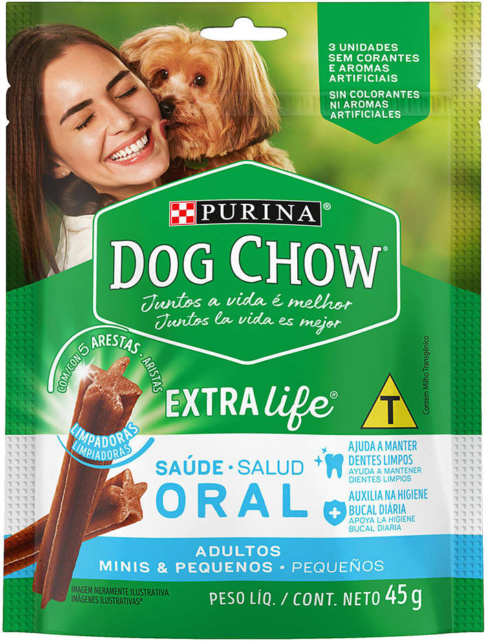Petisco Purina Dog Chow Dog Chow para Cães Adultos Porte Mini e Pequeno Sabor Frango - 3 Unidades