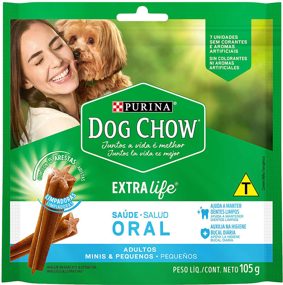 Petisco Purina Dog Chow Dog Chow para Cães Adultos Porte Mini e Pequeno Sabor Frango - 7 Unidades