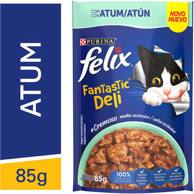 Ração Úmida Nestlé Purina Felix Fantastic Deli Atum para Gatos Adultos