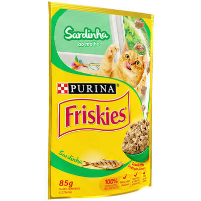 Ração Nestlé Purina Friskies Sachê Sardinha ao Molho para Gatos