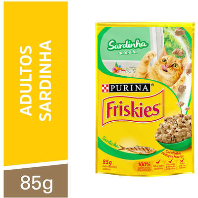 Ração Nestlé Purina Friskies Sachê Sardinha ao Molho para Gatos