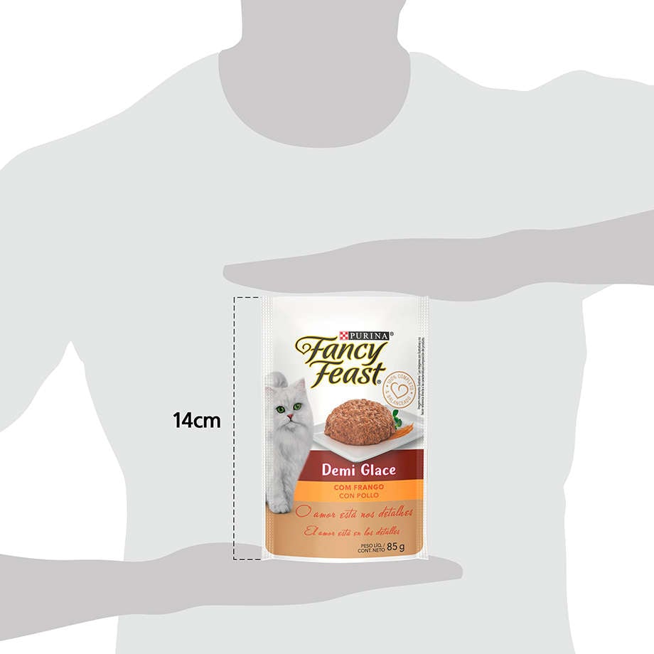Racão Úmida Nestlé Purina Fancy Feast Sachê Demi Glace com Frango para Gatos Adultos - 85 g