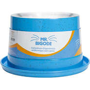 Comedouro Ergonômico NF Pet Mr. Bigode Júnior Antiformigas Azul para Gatos - 140 mL