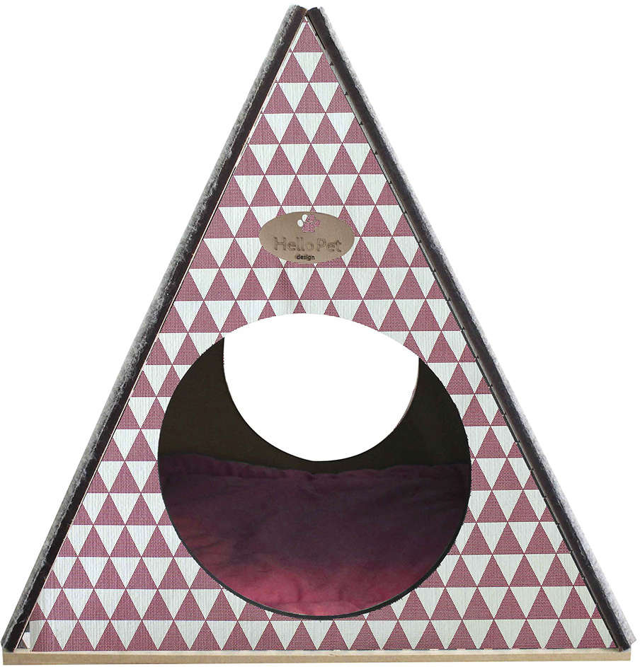 Toquinha com Arranhador Geo Rosa para Gatos - Tam. Único