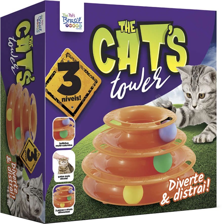 Brinquedo Crazy Tower 3 Andares para Gatos - Tam. Único