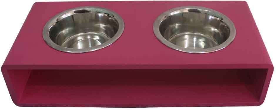Comedouro Modern Duplo Pink para Cães e Gatos - Tam. G