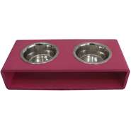 Comedouro Modern Duplo Pink para Cães e Gatos - Tam. G