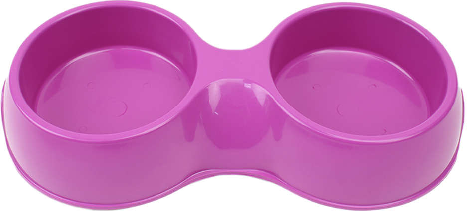 Comedouro Plástico Pop Duplo Rosa - 1100 mL
