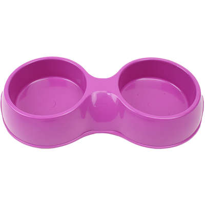 Comedouro Plástico Pop Duplo Rosa