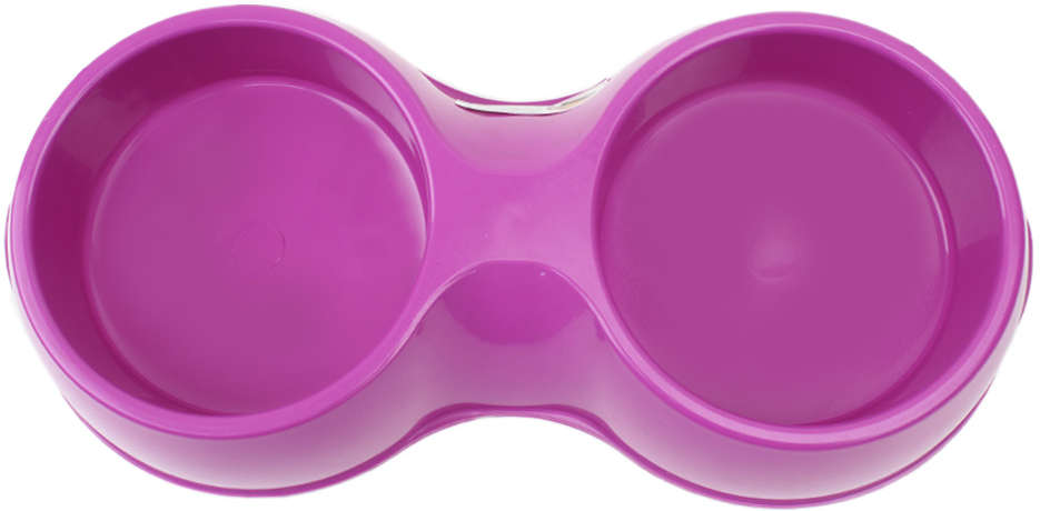 Comedouro Plástico Pop Duplo Rosa - 1100 mL