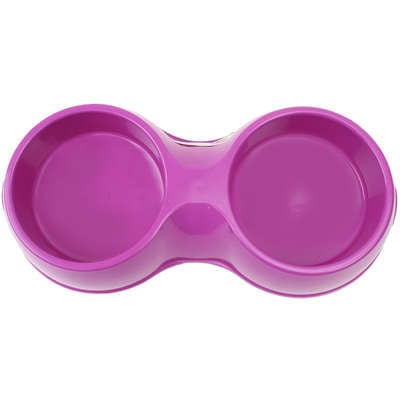 Comedouro Plástico Pop Duplo Rosa