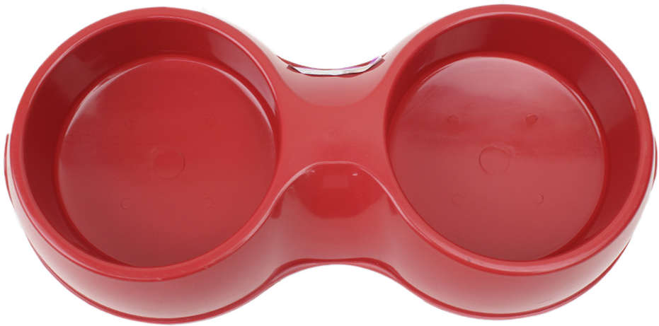 Comedouro Plástico Pop Duplo Vermelho - 1100 mL