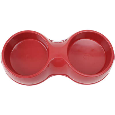 Comedouro Plástico Pop Duplo Vermelho