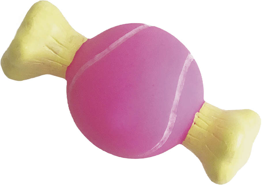 Brinquedo Halteres Osso Bola de Tênis Vinil para Cães Cores Sortidas - Tam. Único
