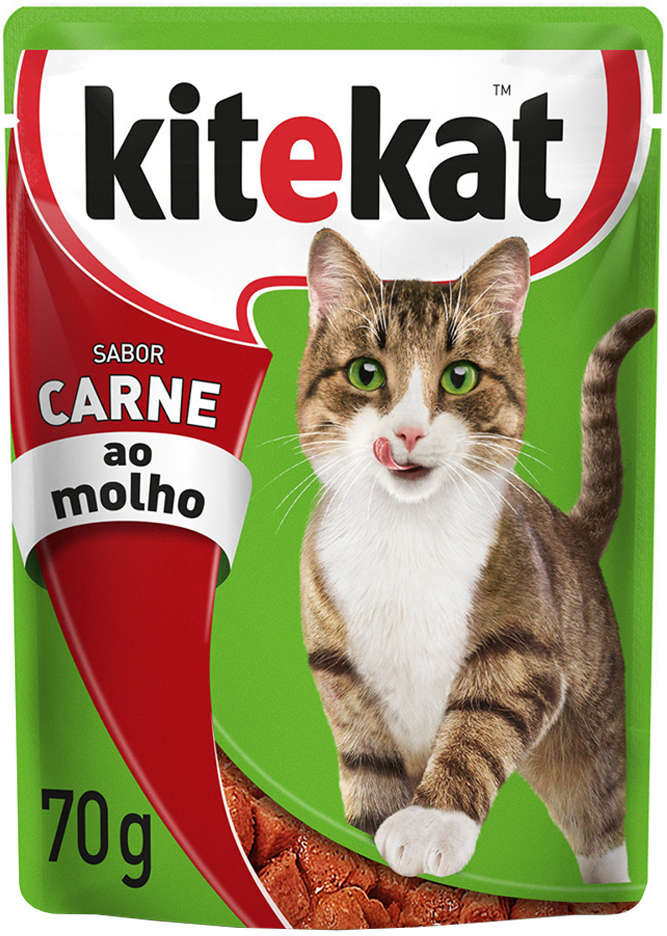 Ração Kitekat Sachê Carne para Gatos Adultos - 70 g