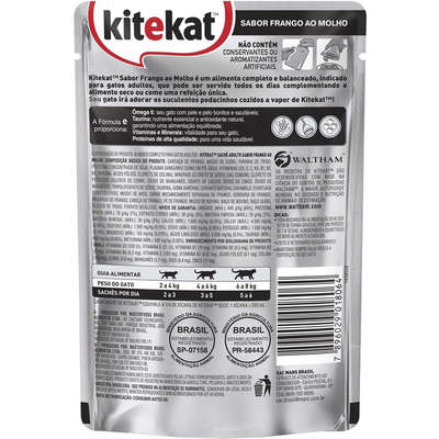 Ração Kitekat Sachê Frango para Gatos Adultos