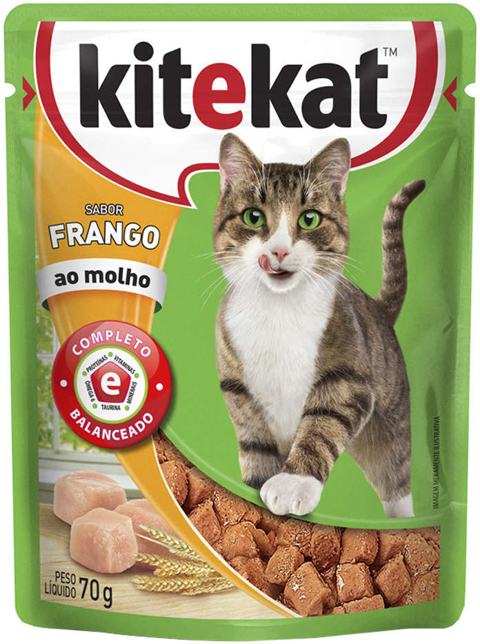 Ração Kitekat Sachê Frango para Gatos Adultos - 70 g