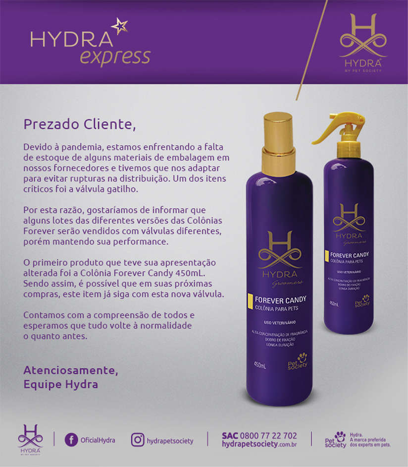 Colônia Pet Society Hydra Groomers Forever Love - 130 mL