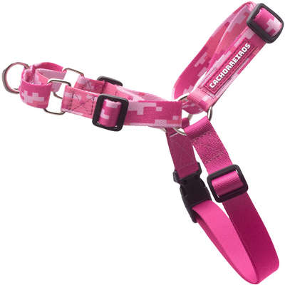 Peitoral Antipuxão Camuflado Rosa para Cães