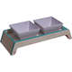 Comedouro Duplo Elevado Aquamarine para Cães e Gatos