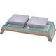 Comedouro Duplo Elevado Aquamarine para Cães e Gatos