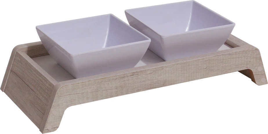 Comedouro Duplo Elevado para Cães e Gatos - Tam. Único