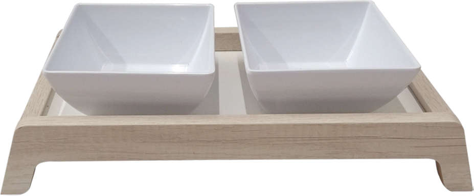 Comedouro Duplo Elevado para Cães e Gatos - Tam. Único