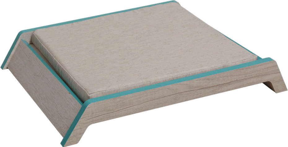 Cama de Madeira Clara com Aquamarine para Cães e Gatos - Tam. Único