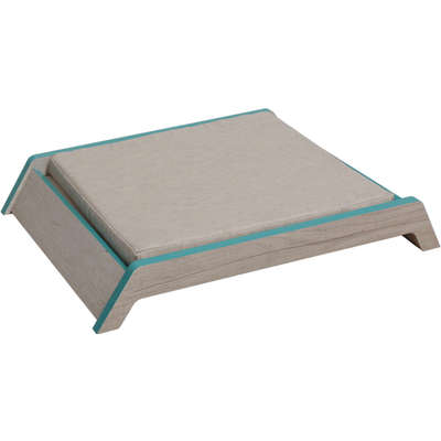 Cama de Madeira Clara com Aquamarine para Cães e Gatos
