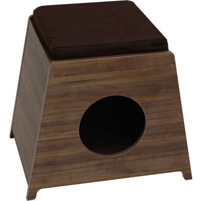 Casa de Madeira Escura para Gatos