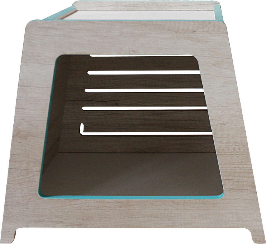 Casa de Madeira Triangular com Aquamarine para Cães e Gatos - Tam. Único