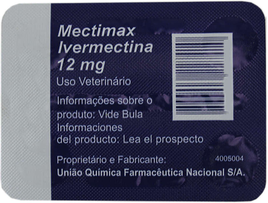 Mectimax Ivermectina 12 mg para Cães - 4 Comprimidos