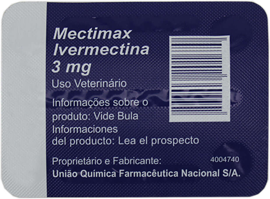 Mectimax Ivermectina 3 mg para Cães - 4 Comprimidos