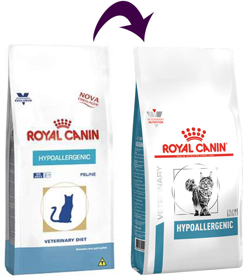 Ração Royal Canin Veterinary Hypoallergenic para Gatos Adultos - 4Kg