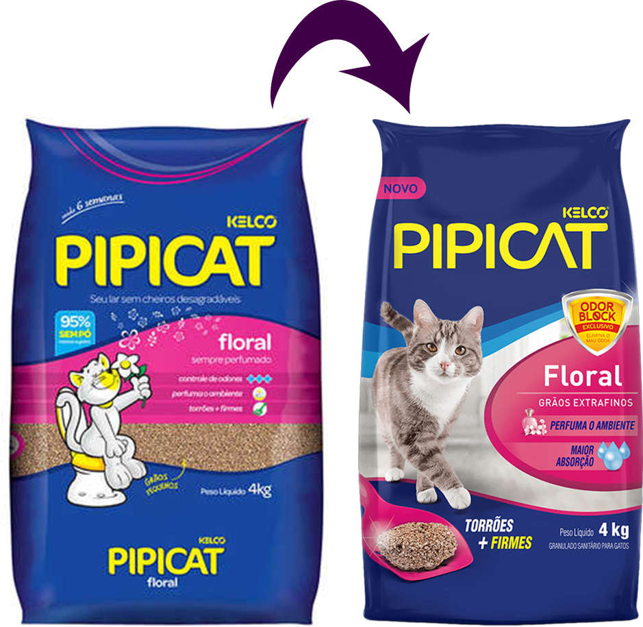 Areia Sanitária Kelco Pipicat Floral - 4Kg