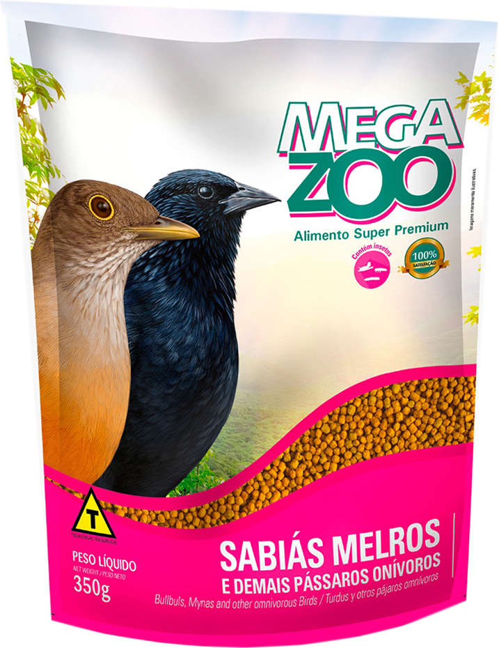 Ração Extrusada para Trinca-Ferros e Sabiás Megazoo (O 20) - 350 g