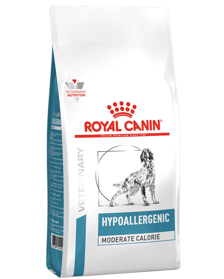 Ração Royal Canin Veterinary Hypoallergenic Moderate Calorie para Cães Adultos - 10,1Kg