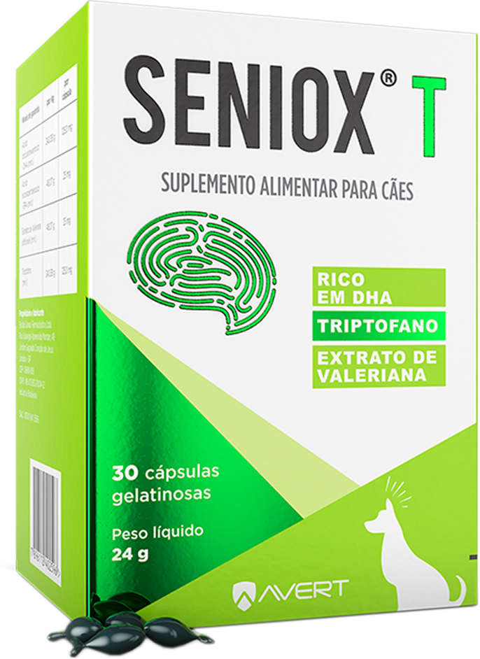 Suplemento Alimentar Avert Seniox T para Cães - 30 Cápsulas